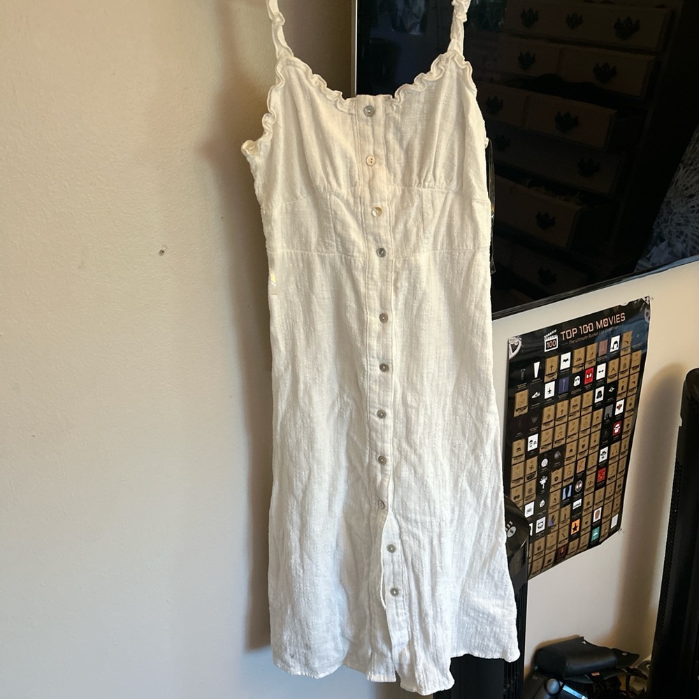 White Button-Down Sundress